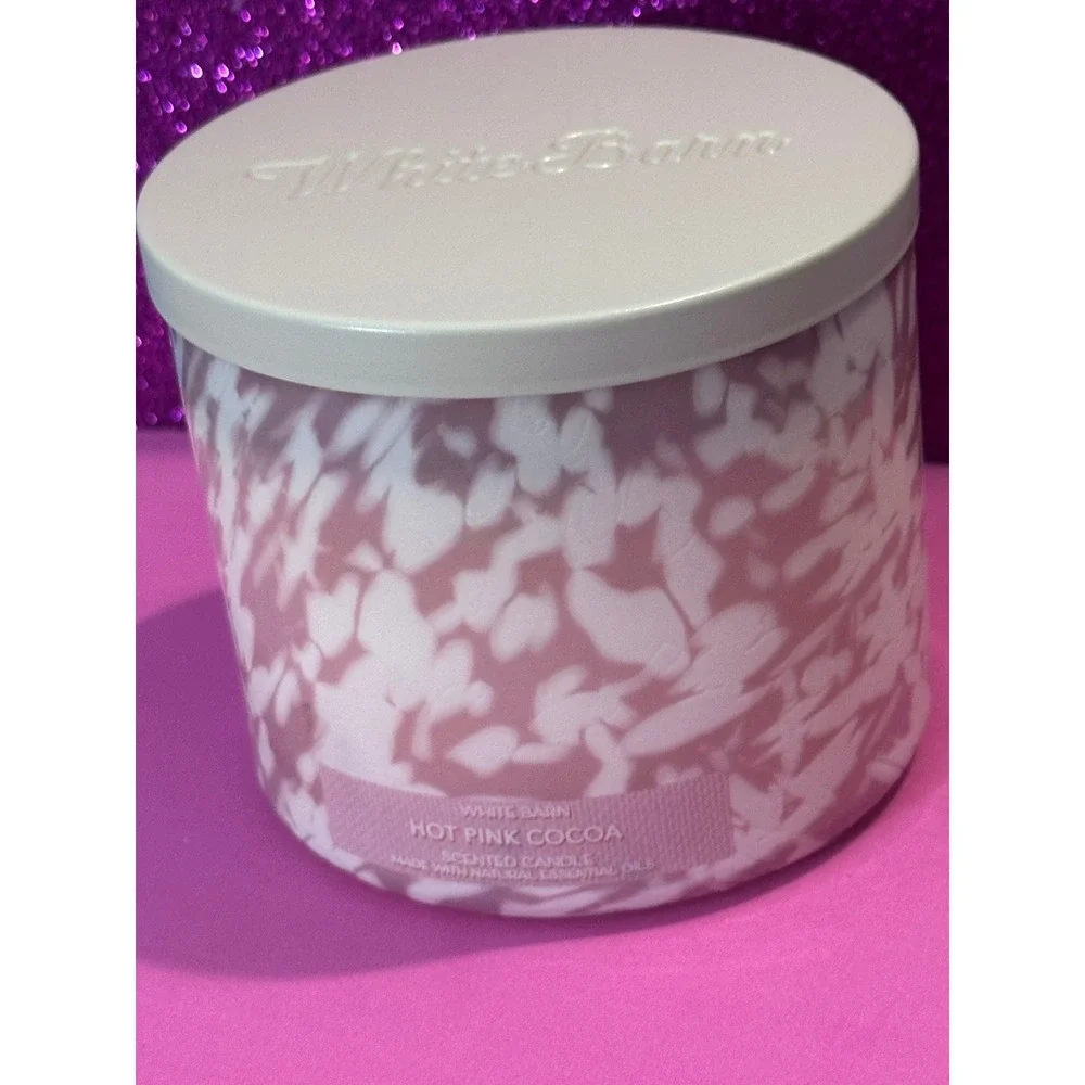 Bath & Body Works/White Barn Hot Pink Cocoa 3 Wick Scented Candle 14.5 oz